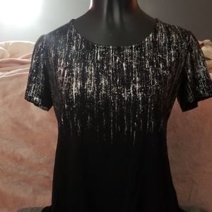 Silver metallic striped blouse